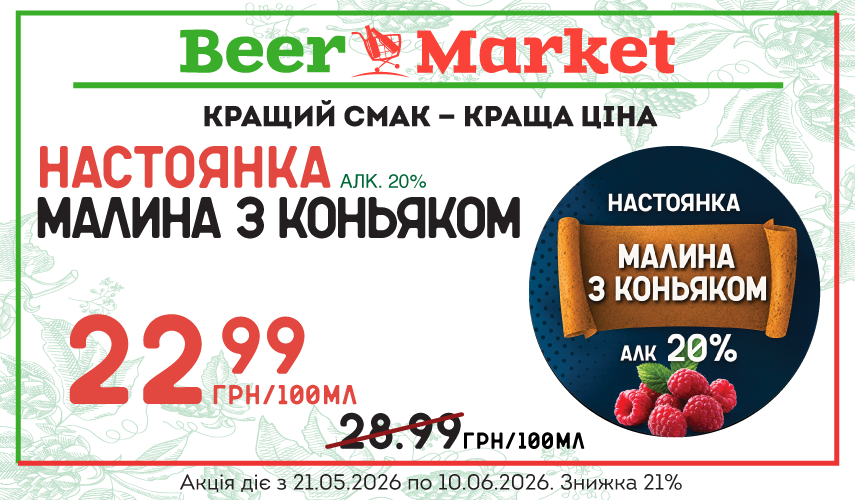 Акція на Малина з коньяком 20%